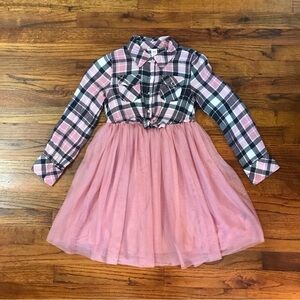 Girls Justice Pink / Black Plaid & Tulle Dress
Size Medium 7 / 8
100% Polyester